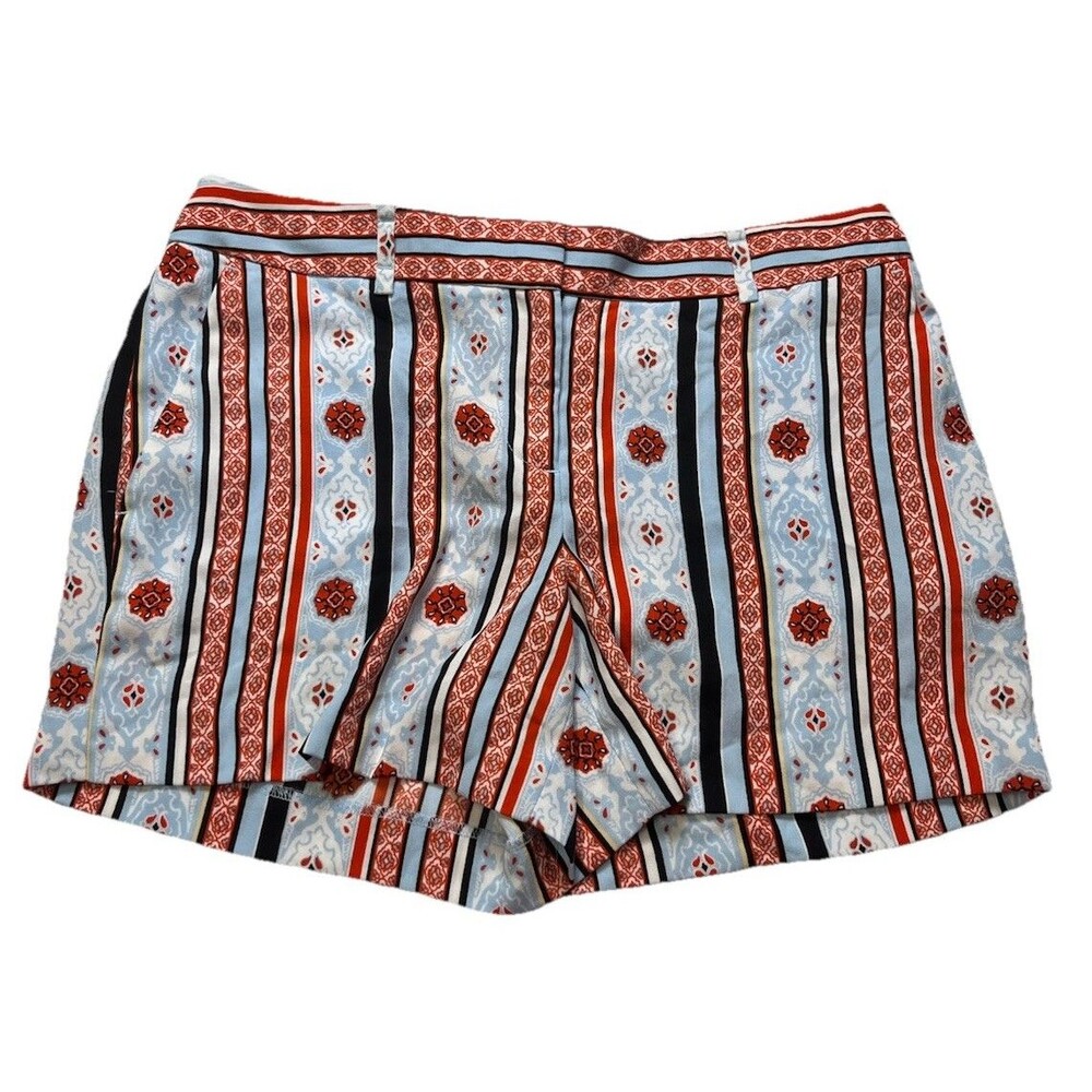 LOFT Ann Taylor Womens 4 Printed Tie Waist Shorts Boho Coastal Preppt